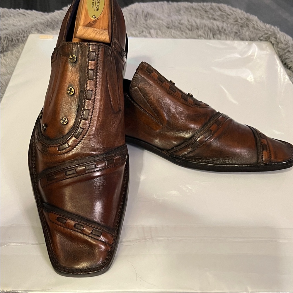 Mark Nason Brown Leather Loafers - Picture 3 of 8